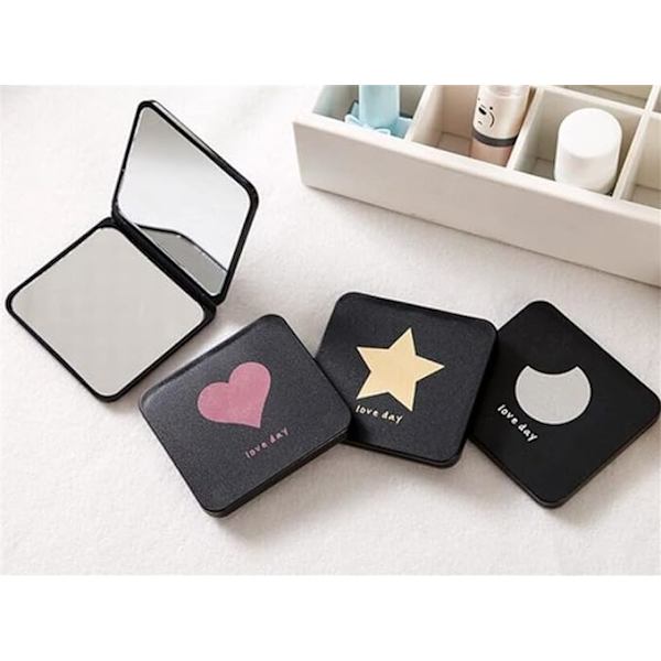 Lille spejl, makeupspejl, blinkende bærbart mini makeupspejl
