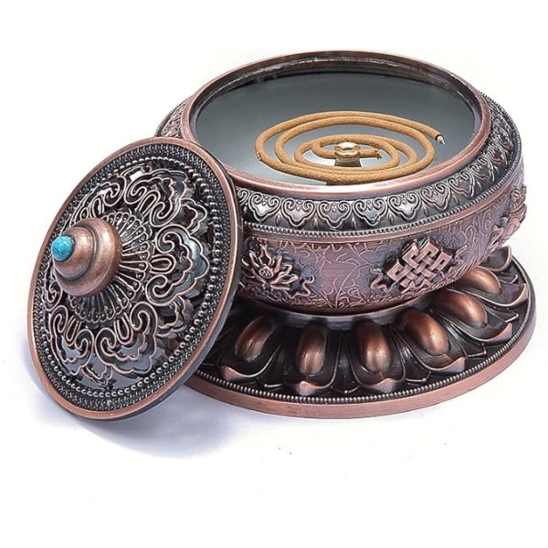 Røgelse Lysestage Brænder Tibetansk Lotus Kobberlegering (Stang/Kegle/Spiral Røgelse)