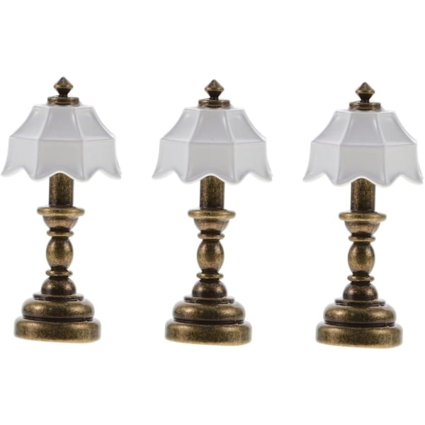 3 stk. Dukkehus Sengelampe Miniature Lampe Mini Sengelampe Min