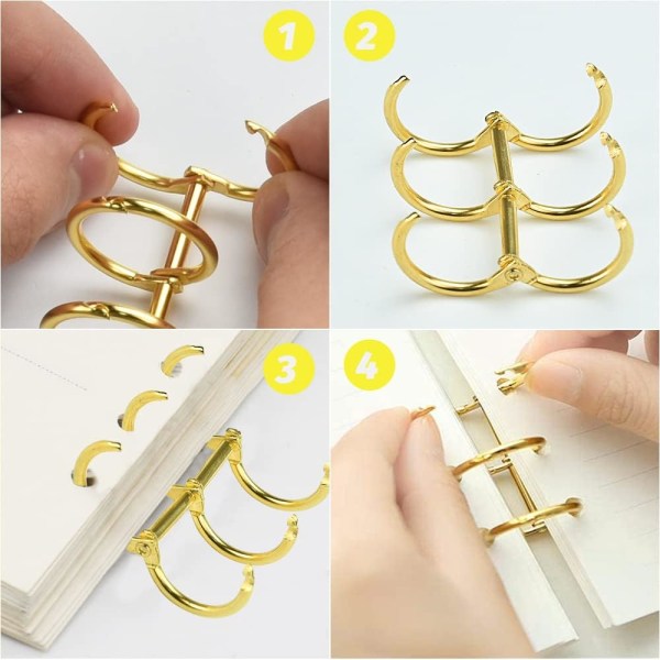 10 stk. Bindepermer Ringe Binder Binde Metallringer Antirust Ringe Album S