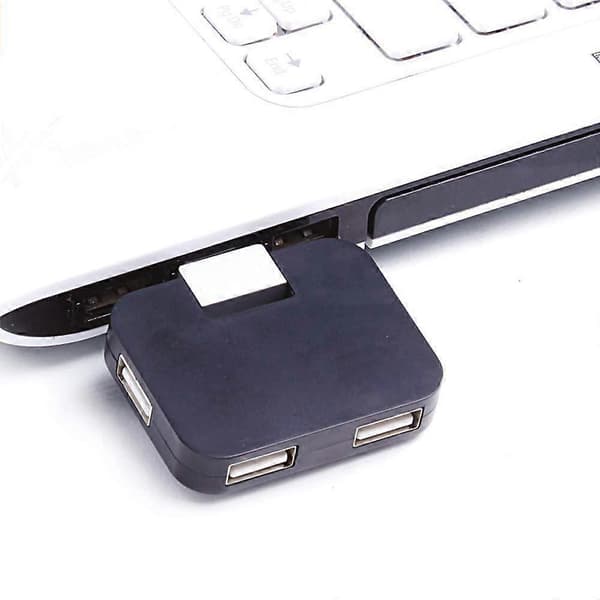 Roterende USB 2.0 Hub USB til USB Splitter (Sort)