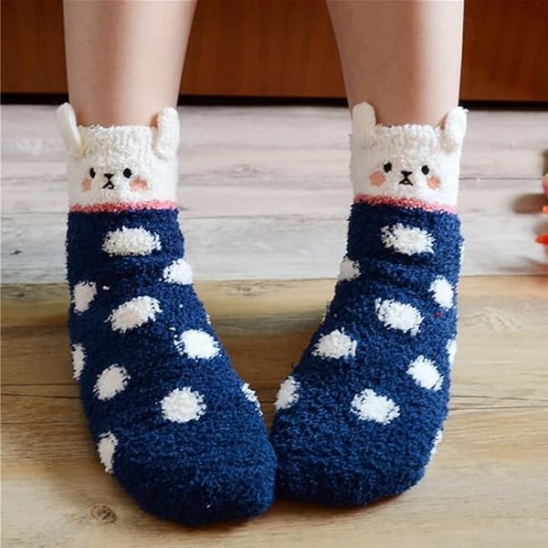 3 par dammiga luddiga strumpor vinter varma fluffiga mjuka tofflor hem S