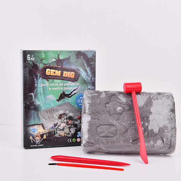 Mega Gem Digging Toolkit - Grav ekte edelstener, samlinger av stein