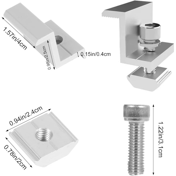 4 st solpanel fäste kit solpanel fäste solpanel fäste kit aluminiumlegering 30MM för husbilar, båtar, tak och väggar