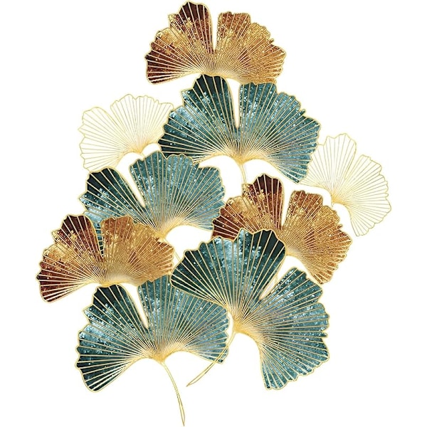 GINKGO BLAD Väggdekaler Guld/Brun/Grön I Självhäftande Väggdekal Växter Gräs I Dekoration för Vardagsrum Sovrum Badrum Kök Hall