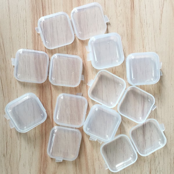 10pcs Mini Storage Box Transparent Square Plastic Box