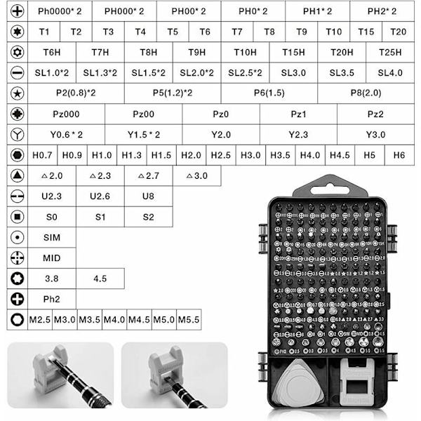 115 in 1 Mini Precision Screwdriver Screwdriver Kit Repair Tools for Cellph