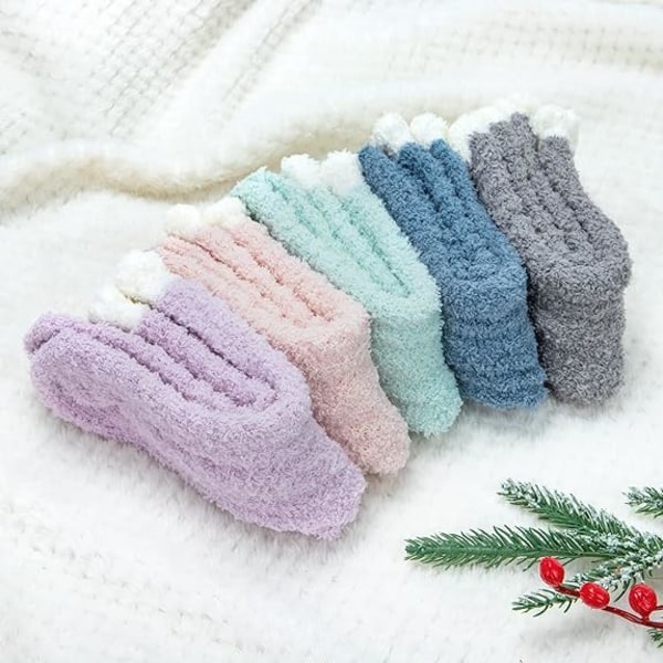 5 par Dame Fuzzy Socks Hyggelig Blød Fluffy Sød Kat Vintervarm