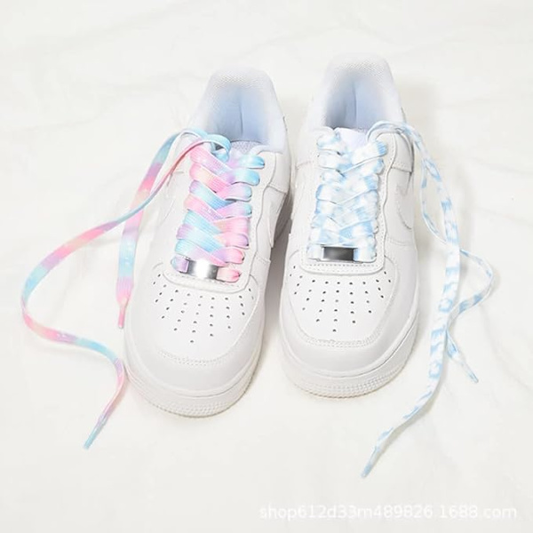 5 par Tie Dye skolisser Farverige skolisser Reb flade skolisser Sneakersko snørebånd til børn voksne flerfarvet regnbue farverige 120cm