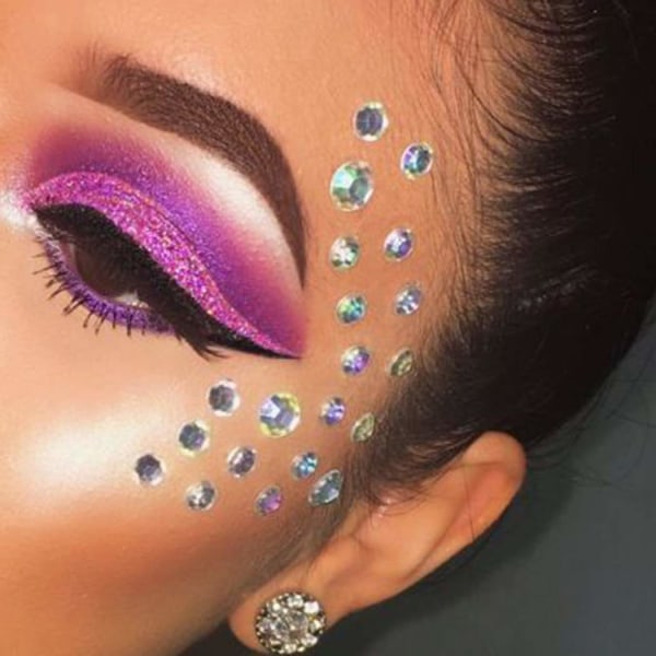 Glitter Mermaid Face Gems Strass Kroppsklistermärken Kristaller Face Jewels Ta