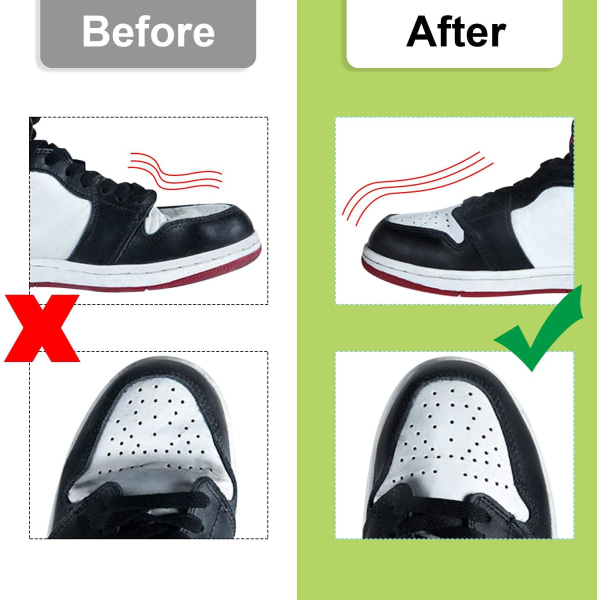 2 par anti-rynkskor Skrynkskydd Tåbox-minskare, förhindra sko