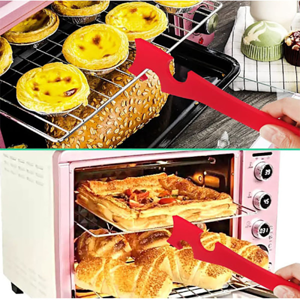 Ugnsgallerdragare 28cm - Hållbar Ugnsgallerdragare - Ugnsskjutstång för att Förhindra Brännskador - Ugnsdragare för Ugn, Brödrost, Airfryer