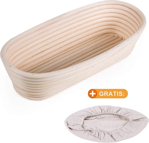 Banneton Oval, Brotform With Lain Lining,bread Fermentation Basket, Up To 0