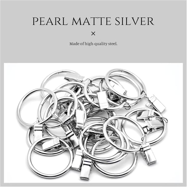 20 st rostfria metallgardinringar 32 mm silver