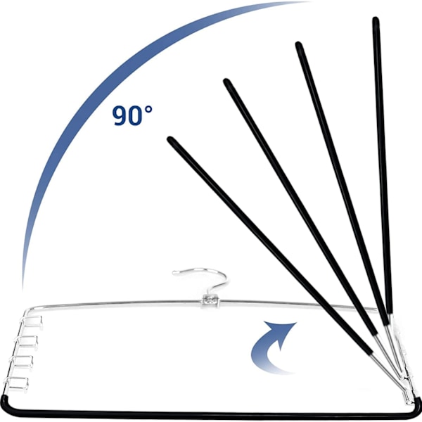 Pakke med sklisikre buksehengere for bukser, jeans, skjerf - Svart