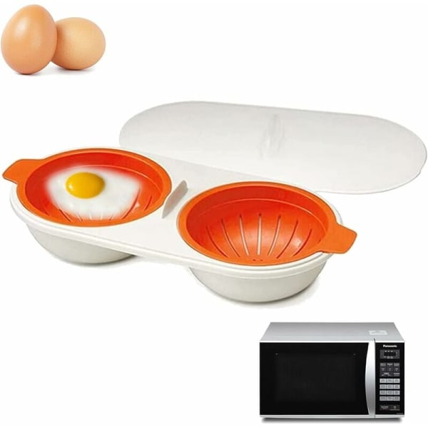 Äggkokare Mini Ägg för Mikrovågsugn Matlagning Skalfri Äggkokare Kokt Ägg Pocher Stekta Ägg Hälsosam Matlagning Ägg Lämplig för Ugn & Mikrovågsugn Bekväm och Snabb，24*11.5*6cm
