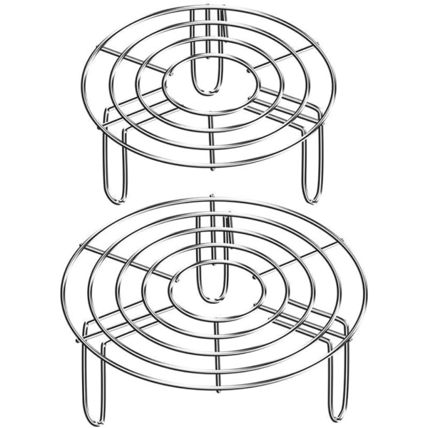 2 stk. dampstativ i rustfritt stål, rund kokehylle, trykkokerhylle, dampstativ, koke- og kjølehyller for panner