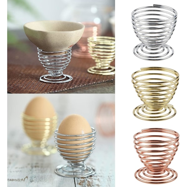 Rustfritt stål egg holder sett 6 stk egg kopp egg holder egg brett