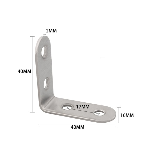 50 kpl ruostumattomasta teräksestä valmistettua kiinnityskulmaa, kulmatuet huonekalujen kiinnittämiseen ja korjaamiseen