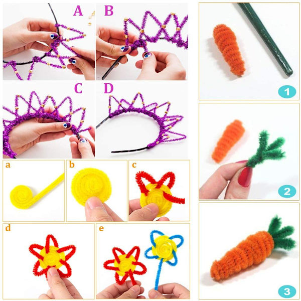 Craft kit - Piprensare, rörliga ögon, flerfärgade bollar