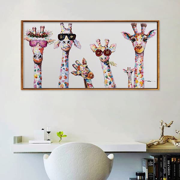 Graffiti Art Lærred Maleri Giraffer, 30*60cm
