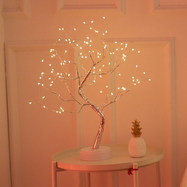 Bonsai Bordlampe, Lystræ med 108 LED-perler, Juledekoration Tab
