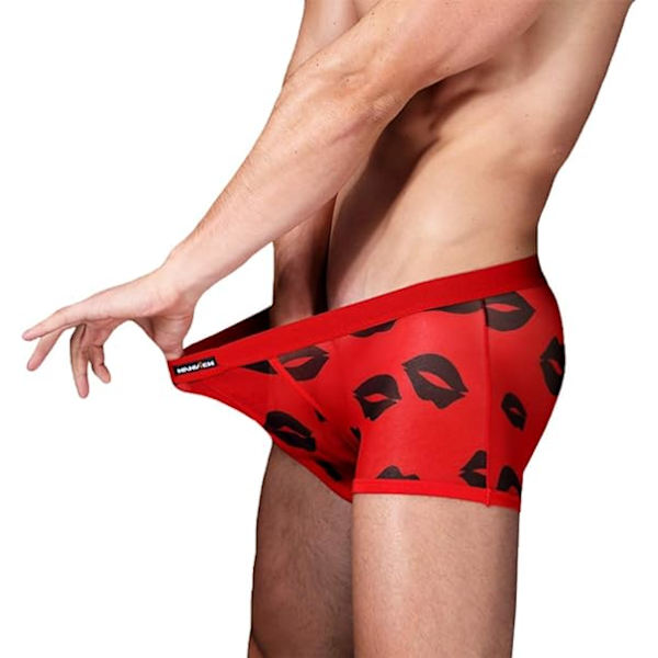 Herreundertøy Mesh Pustende Truser Lav Midje Kule Boxershorts (L, rød)
