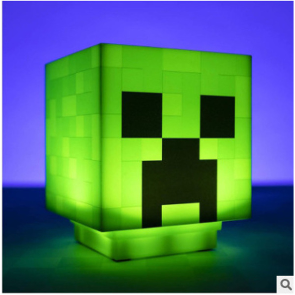 Minecraft lys, genopladelig, dekorativt natlys