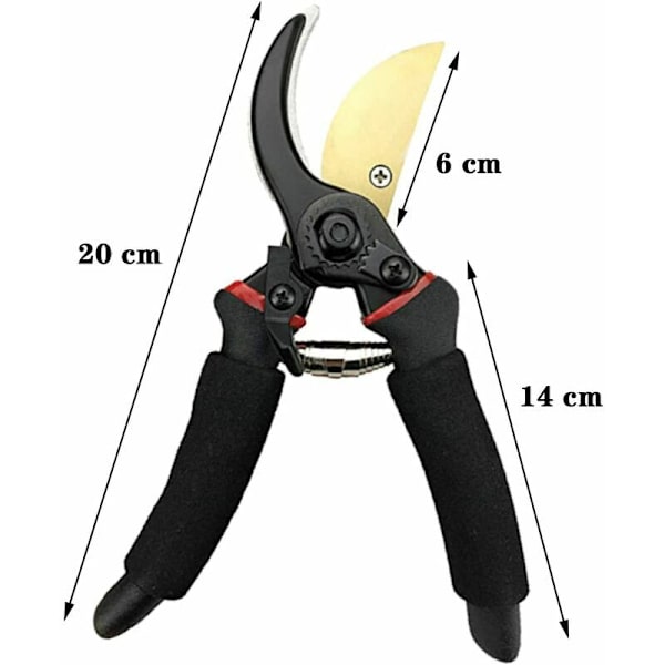 Trädgård Beskärning Sax, Anvil Pruner, Blom Sax Bypass Cutter Torr och Grön Trä 21CM Svart