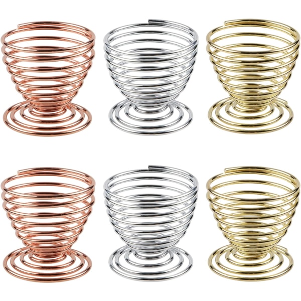 Rustfritt stål egg holder sett 6 stk egg kopp egg holder egg brett