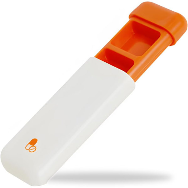 Mini Pillbox, Reseförpackning för Piller - 3 Fack för Daglig Organisation, Lätt att Ta Med på Resa eller i Fickan (Orange)