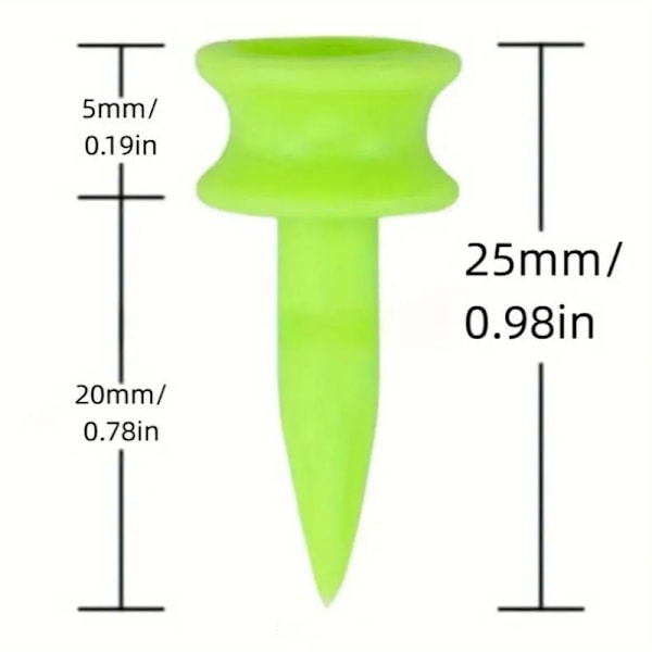Plastgolftee, 100 st 25 mm hållbara slottgolftee golfhållare plastgolfbolltee för golfdrivare golfmattor och plastgolfbollar
