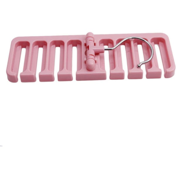 Belteholder Hylleholder 10 Spor Slips Belte Skjerf Stativ Organizer Garderobe Tung Plast Garderobe Plassbesparende, rosa