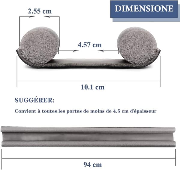 Dørstopper 94 cm, dørtetning dørstopper med dobbel tetning dørstopper for