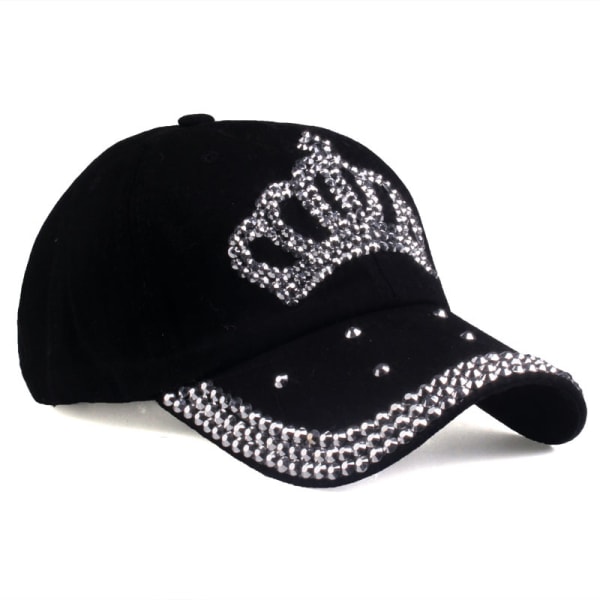 Justerbar Dame Sparkle Bling Rhinestone Bejeweled Crown Bomulds Denim Ba