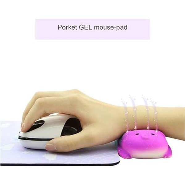 Liten håndleddsstøtte musematte, mini søt ergonomisk musematte minneskumdesign grisformet håndleddsstøttepute hvilepute matte (stjernehimmel) 13*7*3cm