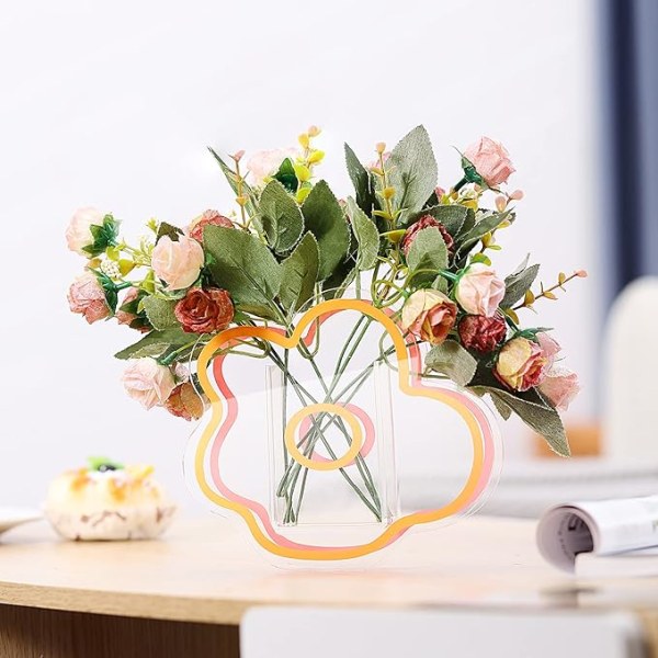 Rosa Akryl Cloud Vase Makeup Penneholder Elegant Modern Design Vase For Ho