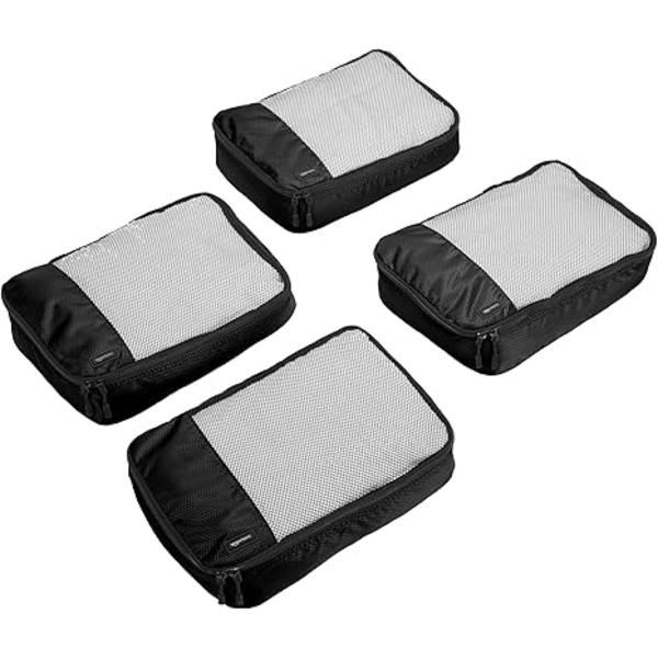 Basic 4-pack resevår för reseorganisering - Medium, Svart