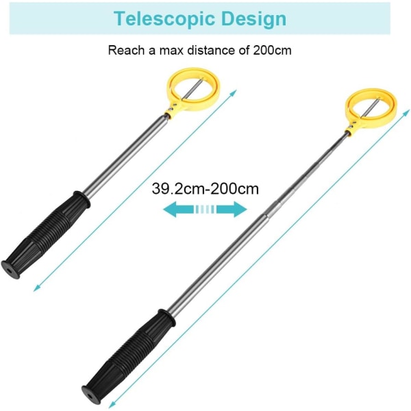 Golfbollplockare, Teleskopisk golfbollplockare, Automatisk låsning Golfbollplockare Sked