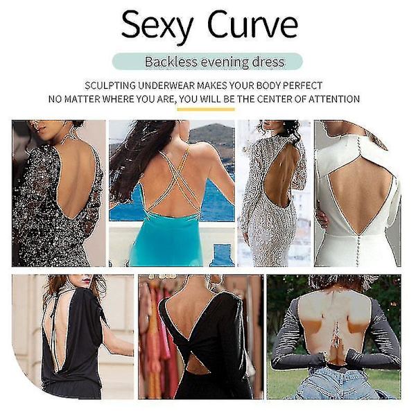 Kvindes Stram Bodysuit Dyb V Rygfri Mave Korset Usynlige Stropper BH Bodysuit Aftenkjole Shapewear - 1 stk