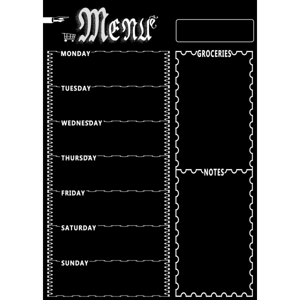 Veckans menytavla torr radera, 12X15,7 tum magnetisk måltidsplanerare för kylskåp