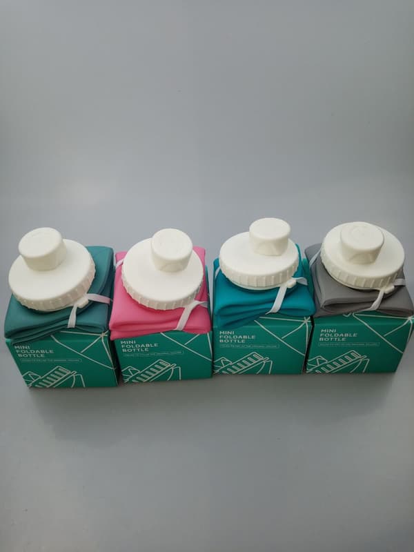 2-pack hopfällbara vattenflaskor läckagesäker ventil återanvändbar silikon hopfällbar