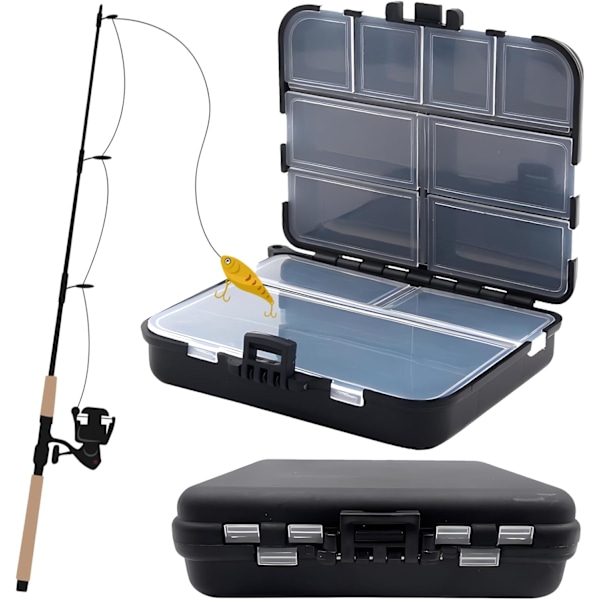 2 stk. Fiskeri Tackle Box, Vandafvisende Fiskeri Lokke Opbevaringsboks, Multifunktionel Lokkebokse Krog Beholderboks Opbevaring Bærbar Fiskeri Tilbehør