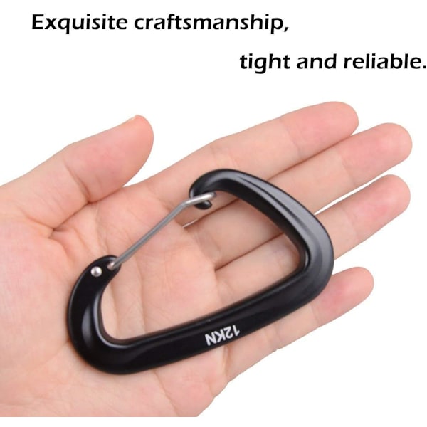 Nøglering Karabinhager 12kN Små Karabinhager Clips Multifunktionelle L