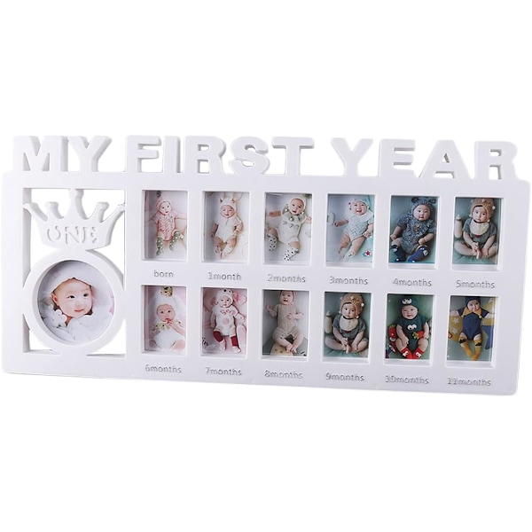 12 Månaders Baby Fotoram Mitt Första År Multi Foto Baby Fotoram för 13
