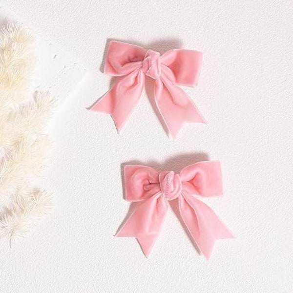 2 par/4 st rosett hårklämma rosa Alla hjärtans dag julklapp H