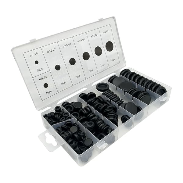 170 stk gummiplugger, gummimuffe med oppbevaringsboks