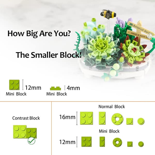 Mini Bricks Bonsai -malli Luova DIY Simulaatio Mini Hiukkaskukka Botan