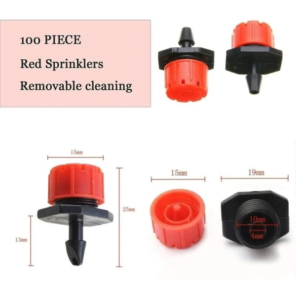 Vandingsspredere, 100 stk. Justerbar sprinkler sprinkler mikroflow dryp