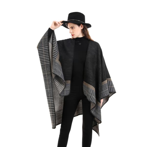 Dame Ponchoer Sjal Wraps Oversized Vinter Sko Dame Kne